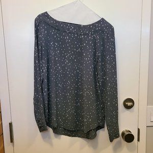 Ann Taylor Gray Graphic Blouse